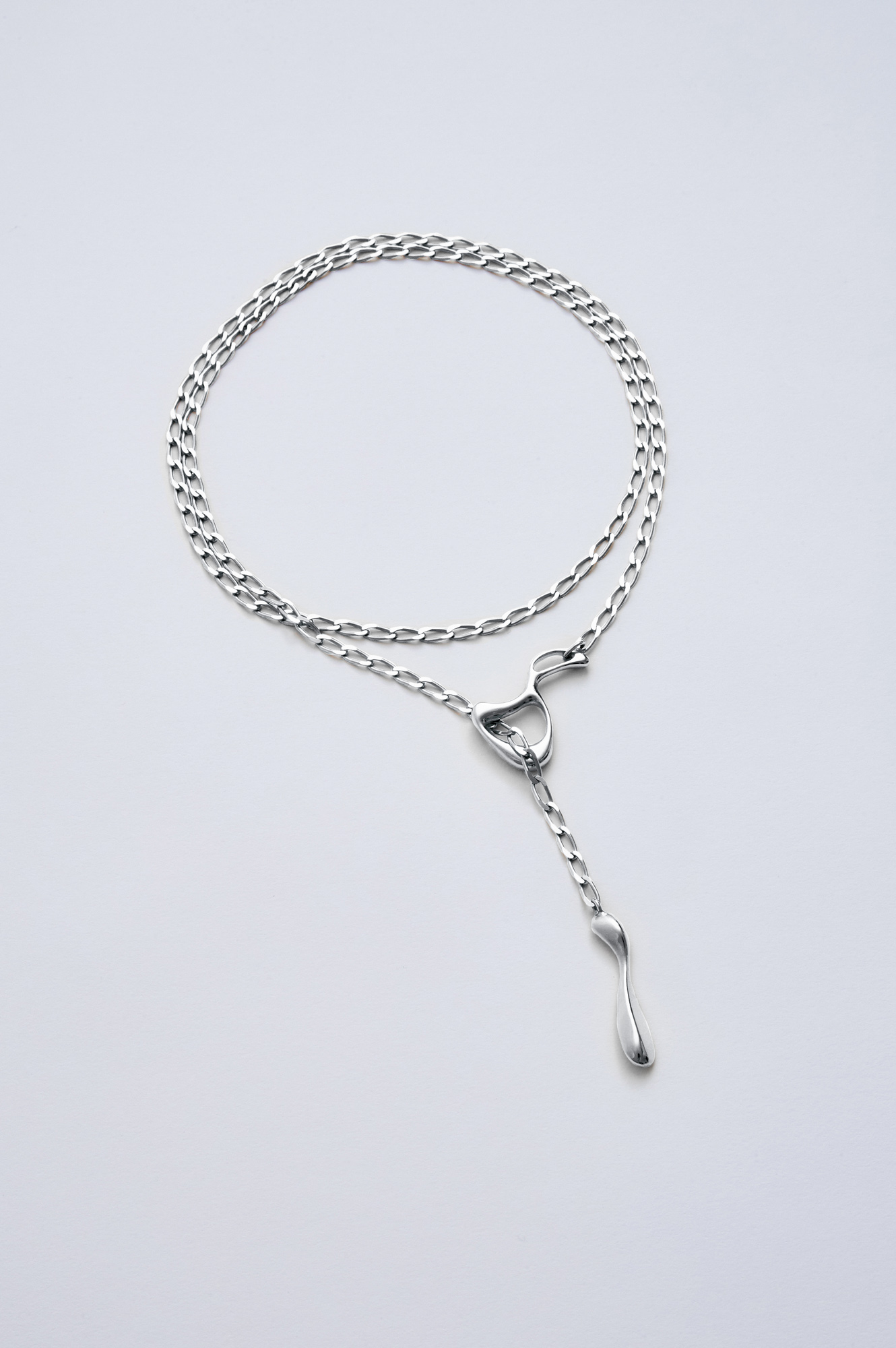 Julia Bartsch Jewellery drop logo necklace silver